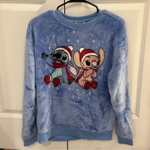 NWOT Disney Stitch Blue Fuzzy Sweatshirt